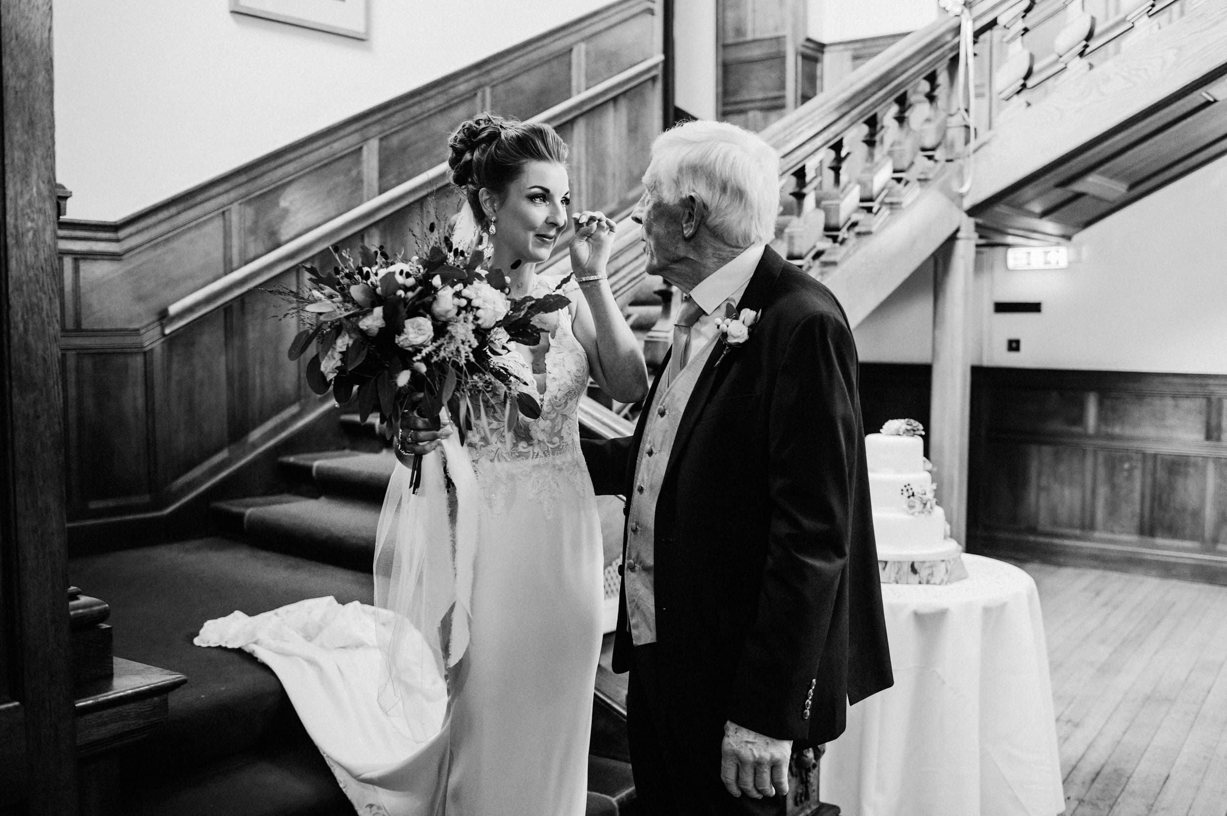 Emotional Father of the Bride during a wedding speech