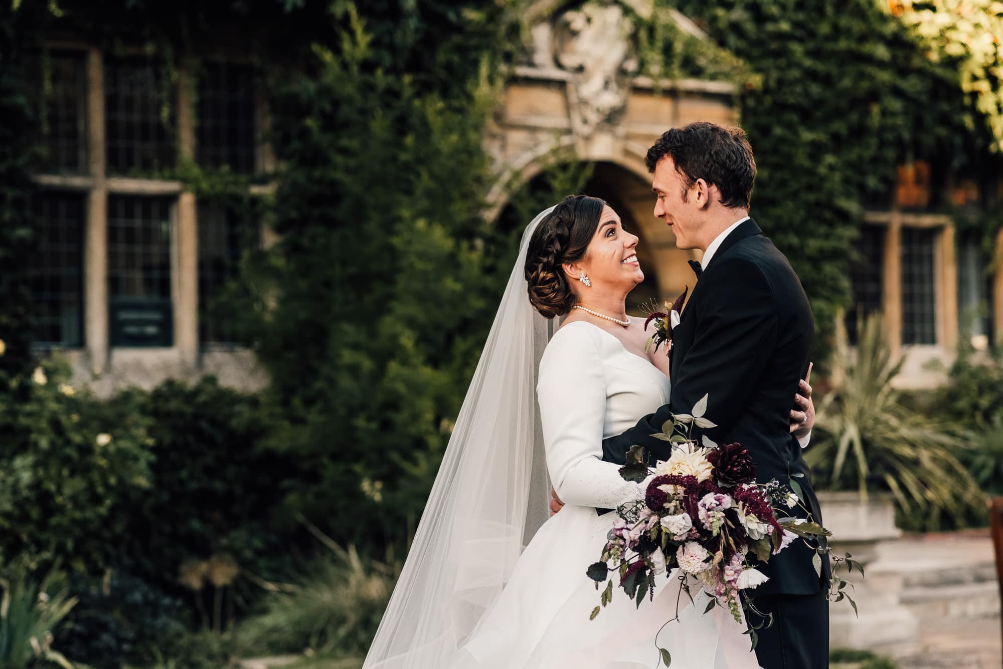 A bride and groom's celebration wedding at Westminster College in Cambridge