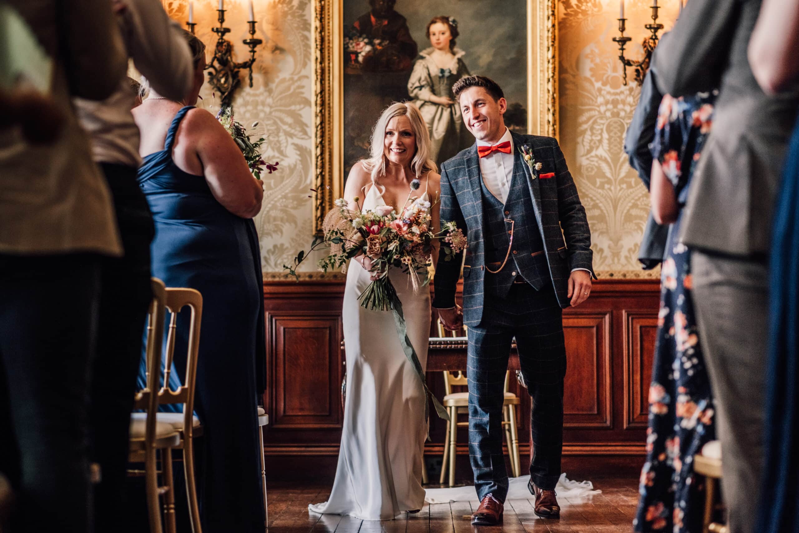 Bride and Groom during their Wedding at Holdenby House