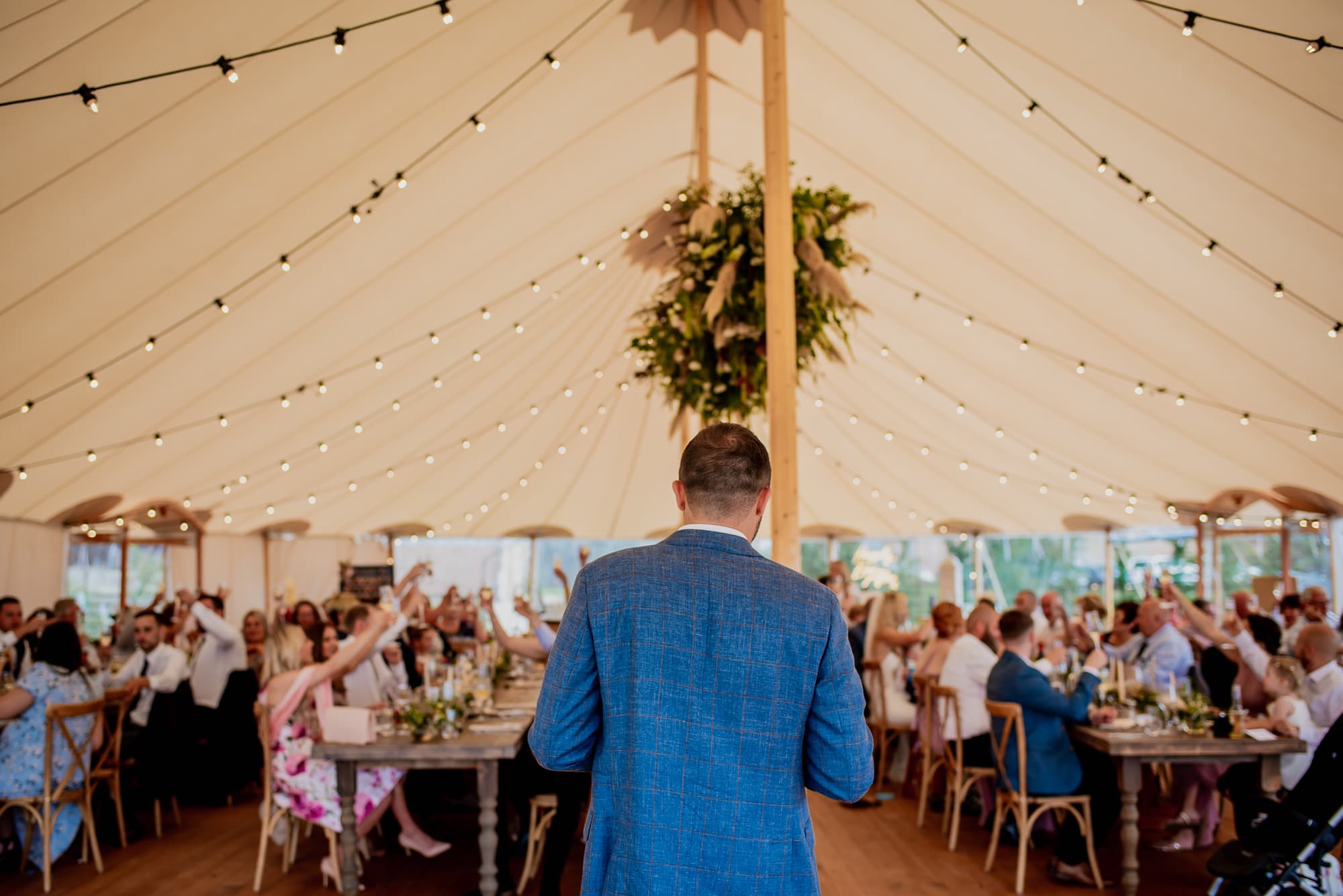 A wedding speech in The Sperry at Willow Grange Farm